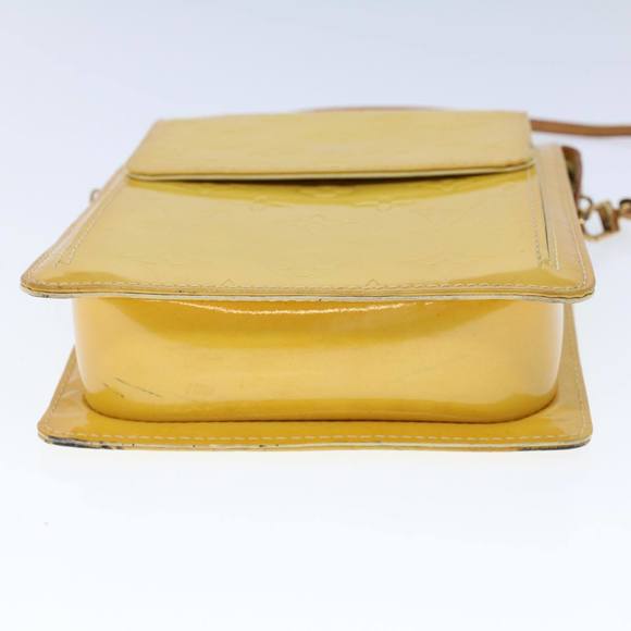 LOUIS VUITTON Monogram Vernis Motto Accessory Pouch Yellow M91159 LV Auth 53105 - Picture 5 of 16